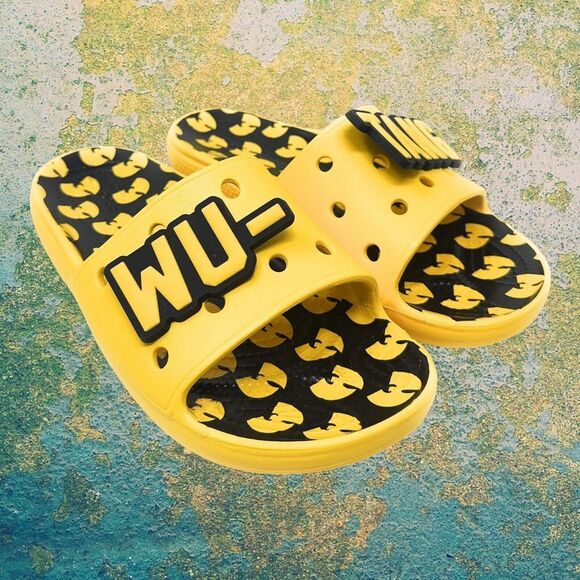 CROCS Other - Crocs‎ Wu-Tang Clan Slides Yellow Black 207760-731 Men's Size 7 Women 9 NWT
